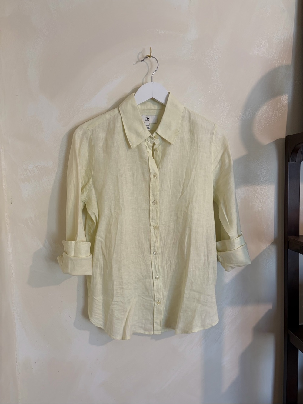 Banana Republic Light Yellow Perfect Linen Shirt